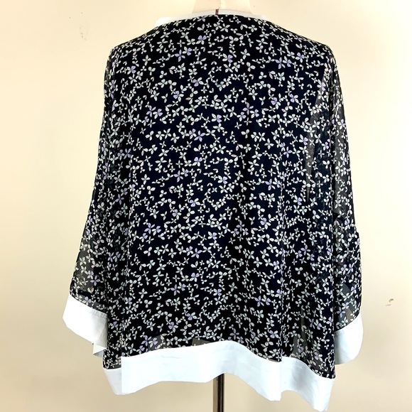 Tommy Hilfiger Floral Print Chiffon Blouse Size 2X - Picture 6 of 12